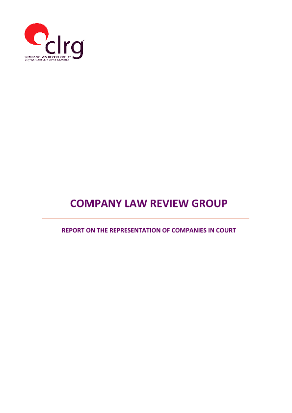 CLRG Report on the Representation of Companies in Court