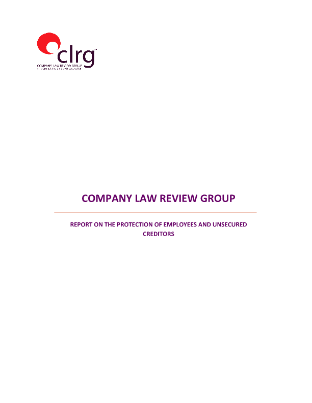 CLRG Report on the Protections for Employees and Unsecured Creditors