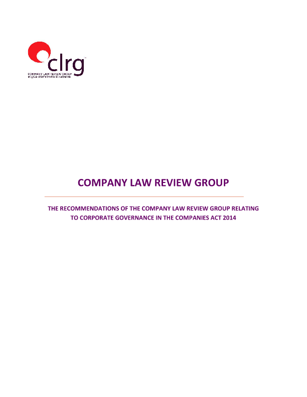 Recommendations relating to corporate governance in the Companies Act 2014